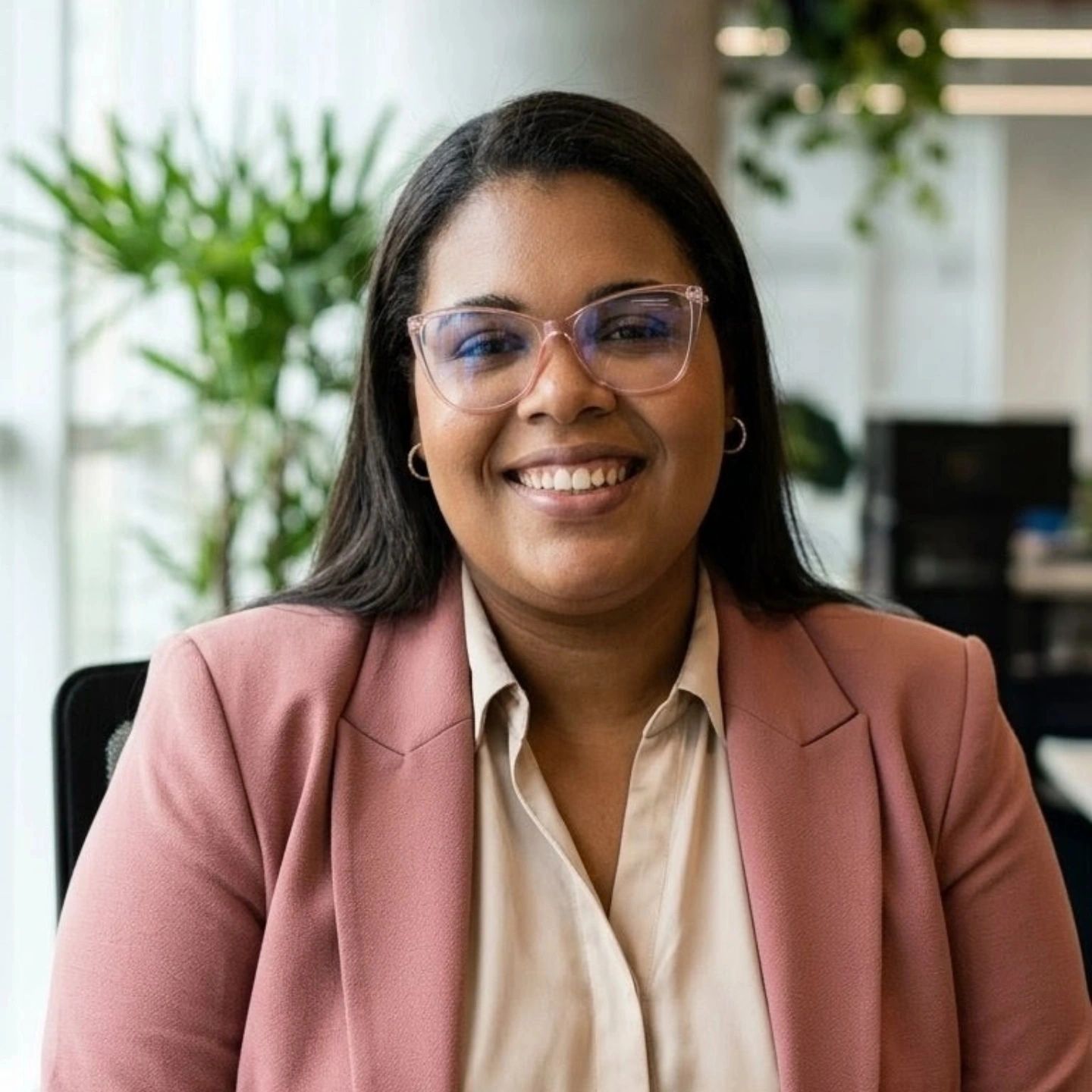Paula Marques, psicóloga clínica, sorrindo em ambiente acolhedor
